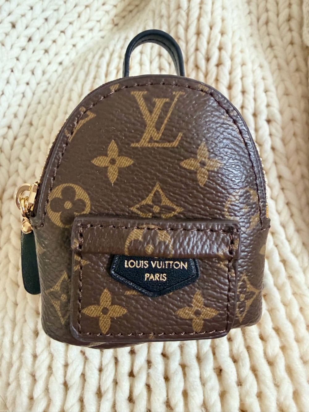 Louis Vuitton Brown and Gold Monogram Mini Backpack Charm